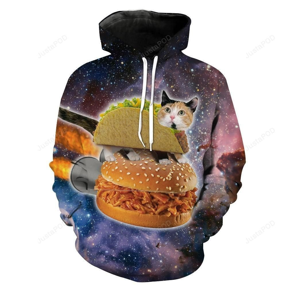 Space Taco Cat 3D All Over Print Hoodie, Zip Hoodie