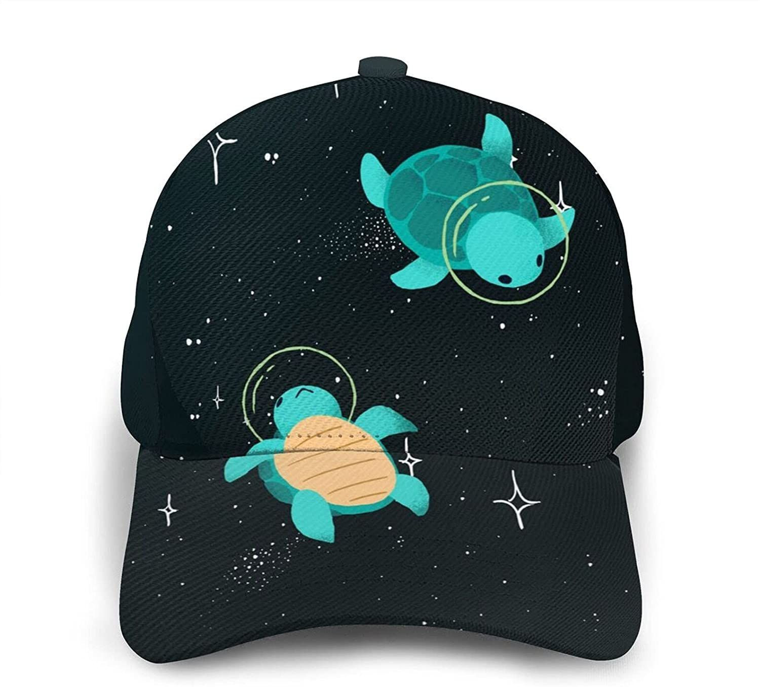 Space Turtle Print Casual Baseball 3D Cap Adjustable Twill Sports Dad Hats For Unisex Hat Classic Cap Trucker Hats Custom Hats Gifts For Men & Women