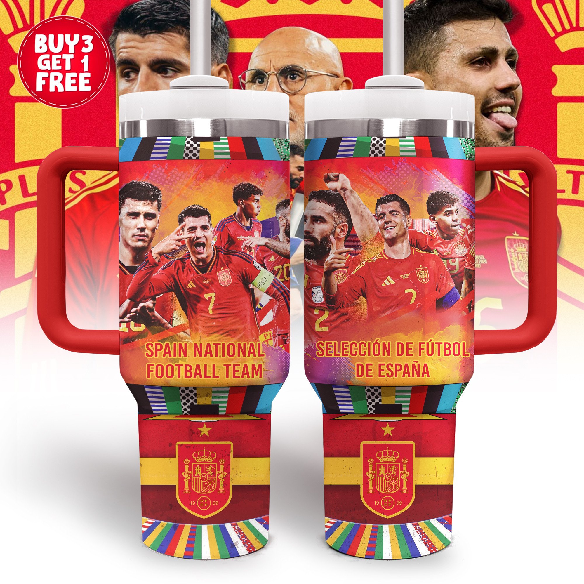Spain National Football Team Custom Stanley Cup 40 oz 30 oz Tumbler With HandleTVC2301802