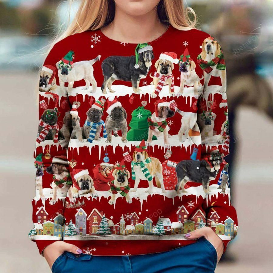 Spanish Mastiff Ugly Christmas Sweater Adult 3D Funny Matching for family