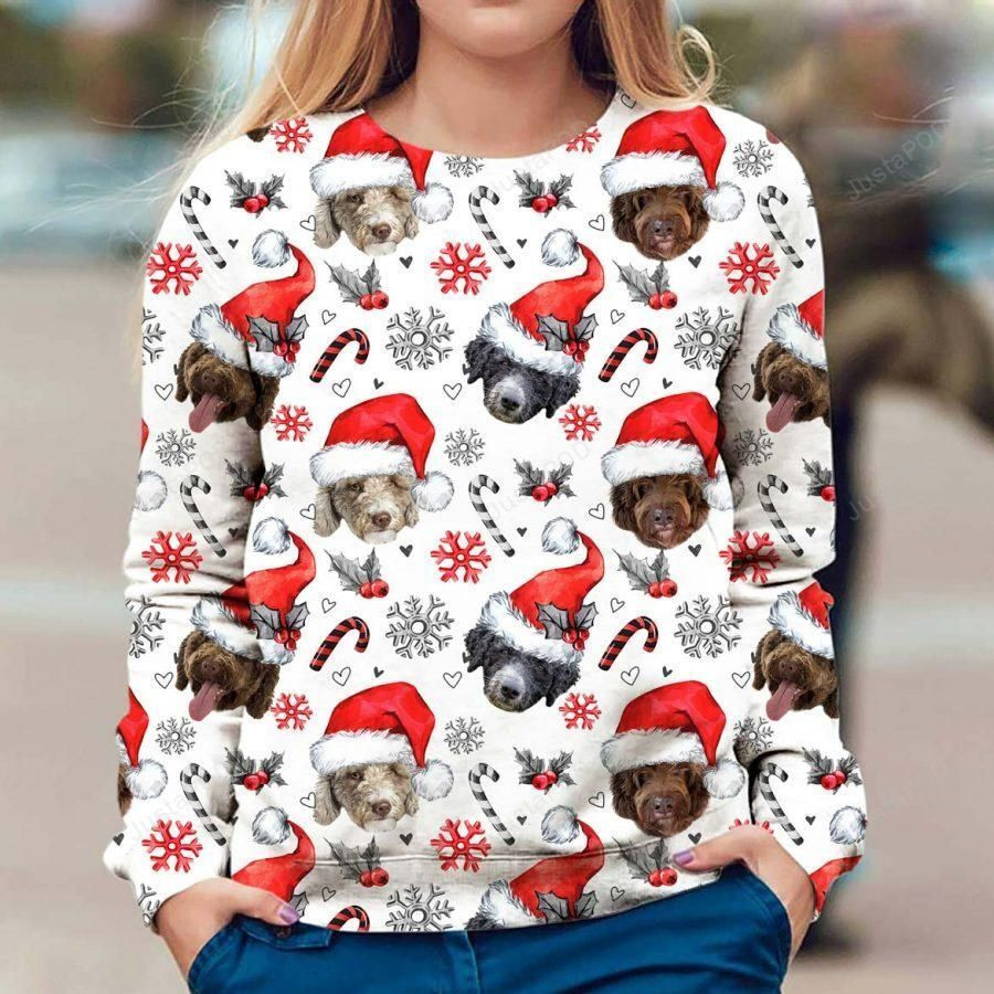 Spanish Water Dog Xmas Decor Ugly Christmas Sweater Adult 3D Funny Matching for family
