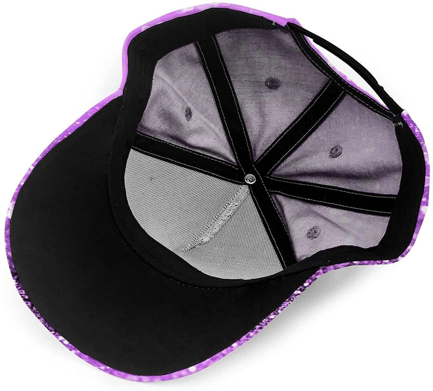 Sparkling Purple Glitter Print Classic Baseball 3D Cap Adjustable Twill Sports Dad Hats for Unisex Trucker Hats Custom Hats Gifts For Men & Women