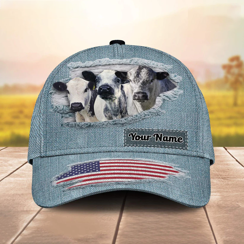 Speckle Park Jeans Pattern Customized Name Cap Trucker Hats Custom Hats Gifts For Men & Women
