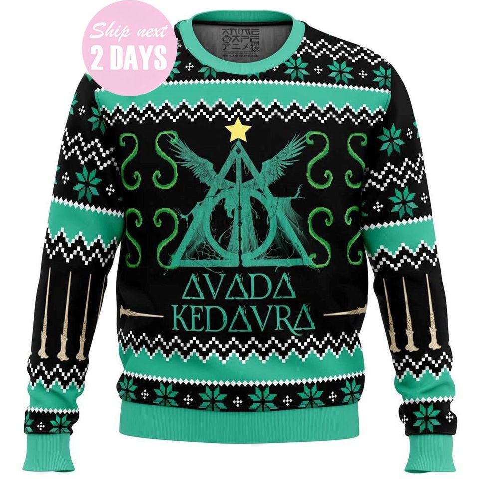 Spell Avada Kedavra Ugly Sweater Custom Ugly Sweater