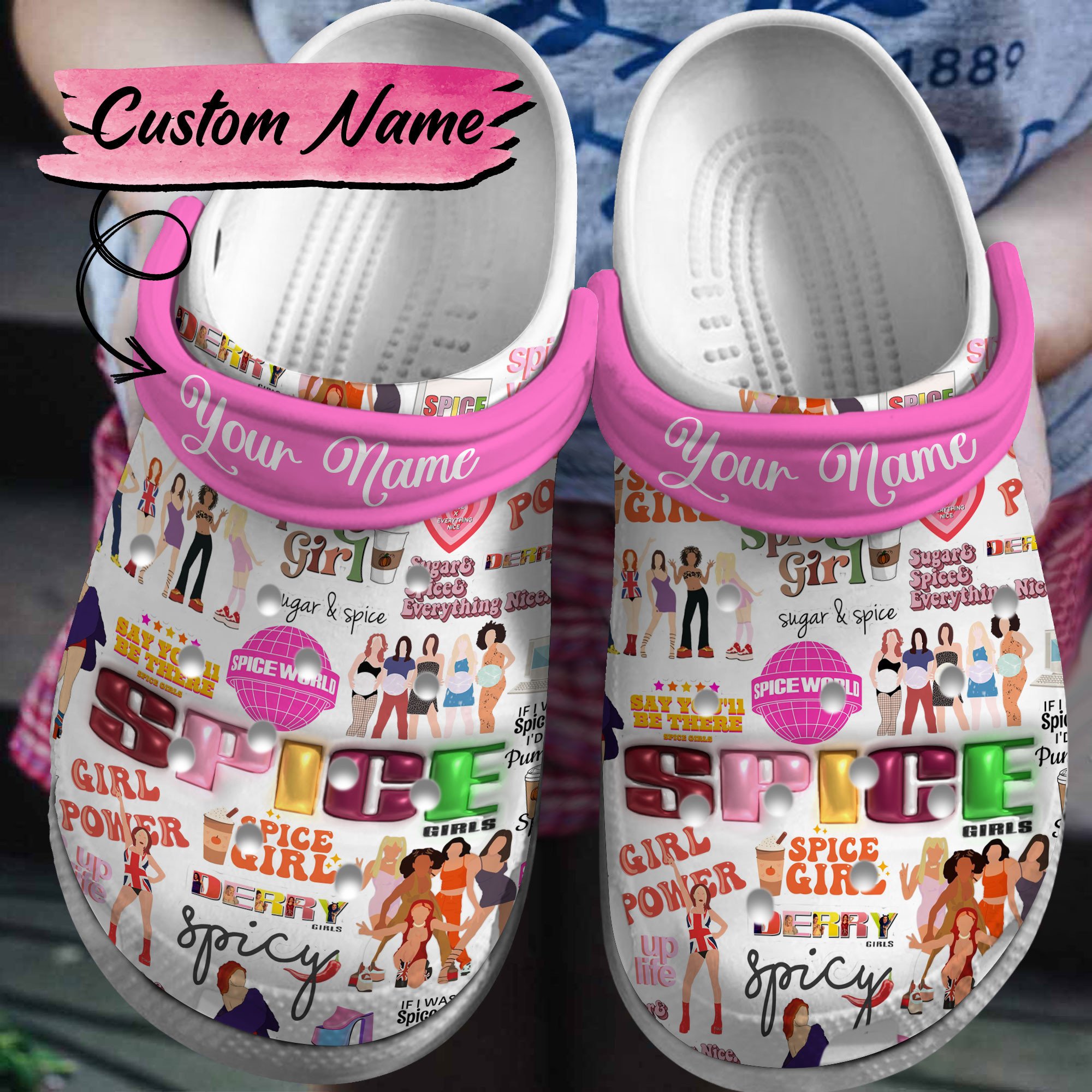 Spice Girls Music Crocs Crocband Clogs Shoes Comfortable For Men Women and Kids