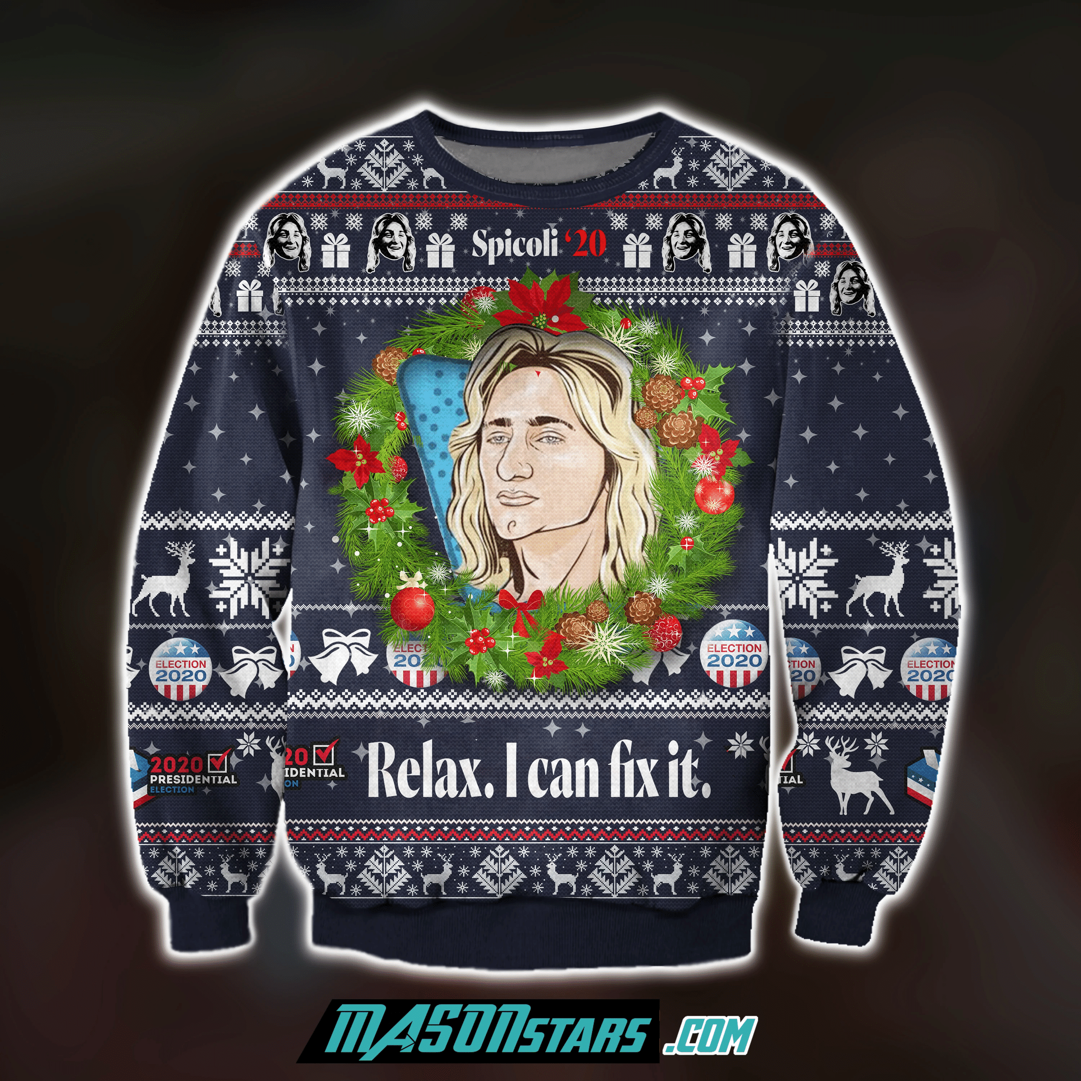 Spicoli 20 Relax I Can Fix It 3D Print Ugly Christmas Sweater Adult 3D Funny Matching for family