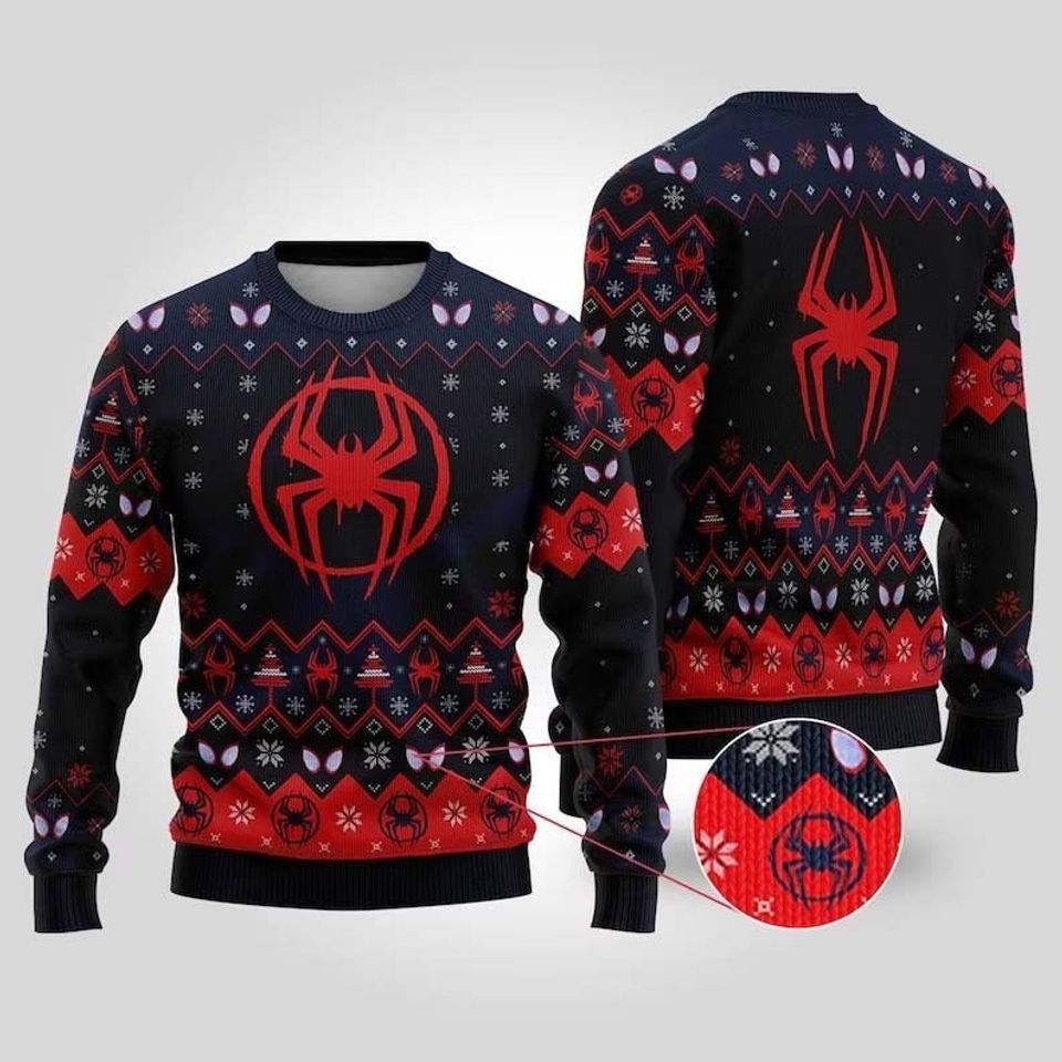 Spider Across Ugly Christmas Sweater, Spider Hero Ugly Christmas Shirt