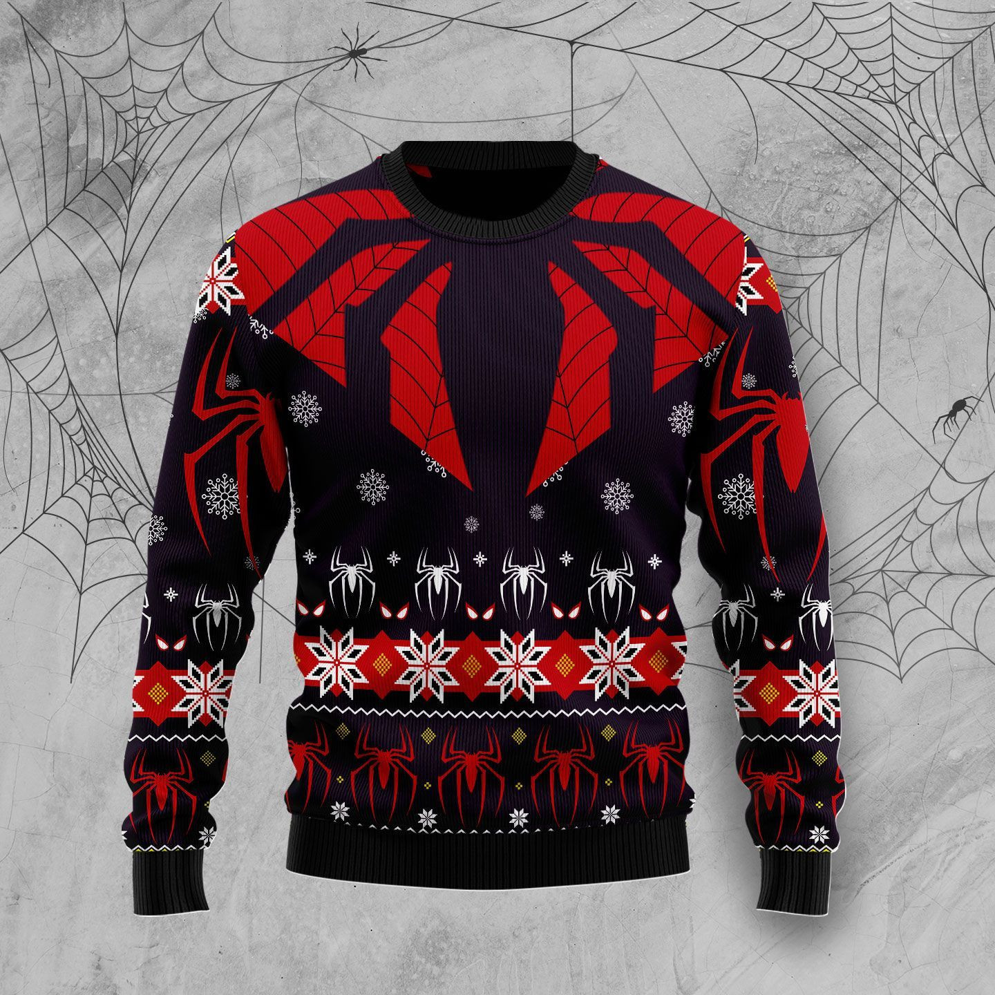 Spider Awesome Ugly Christmas Sweater Adult 3D Funny Matching for family