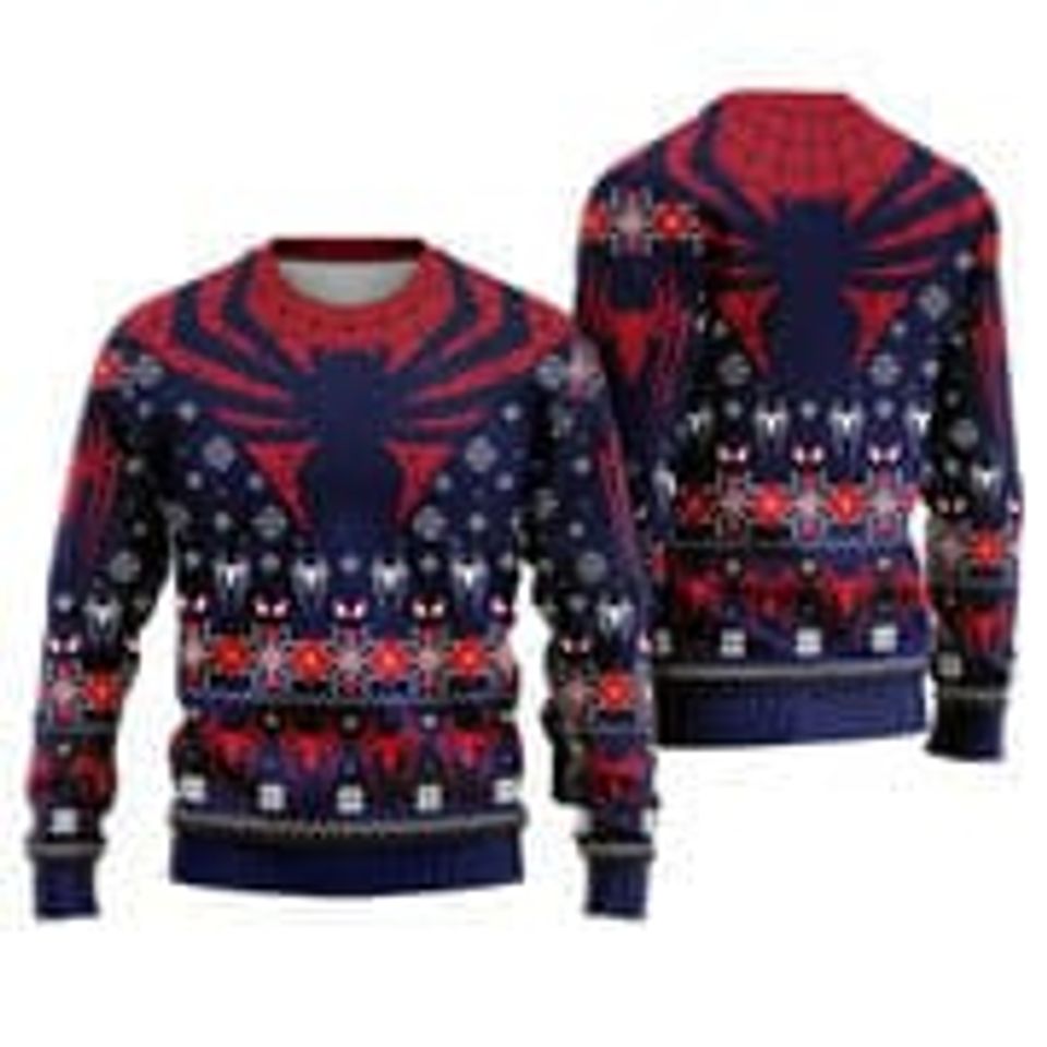 Spider Ghost 3D Ugly Christmas Sweater, Spider Hero Xmas Sweatshirt