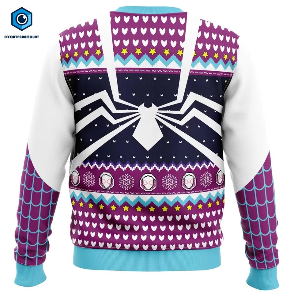 Spider Gwen Ugly Christmas Sweater, Gwen Stacy Sweater, Super Heroes Christmas - Image 4