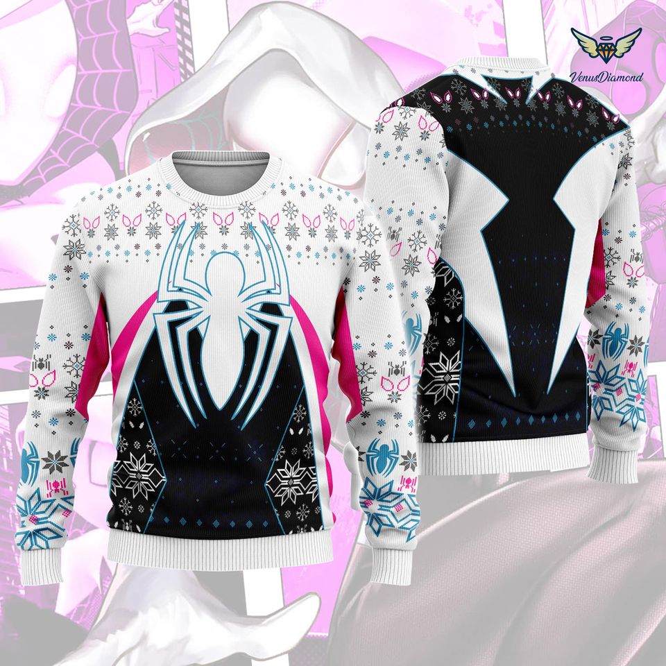 Spider Gwen Ugly Xmas Sweater | Spiderwoman Christmas Sweater - Image 2