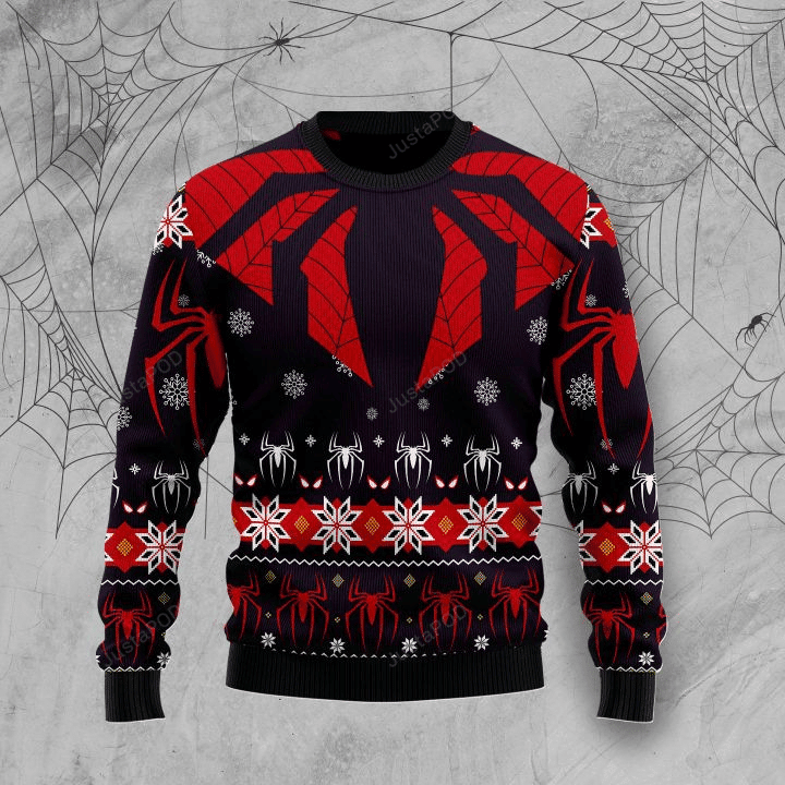 Spider Halloween Ugly Christmas Sweater Adult 3D Funny Matching for family