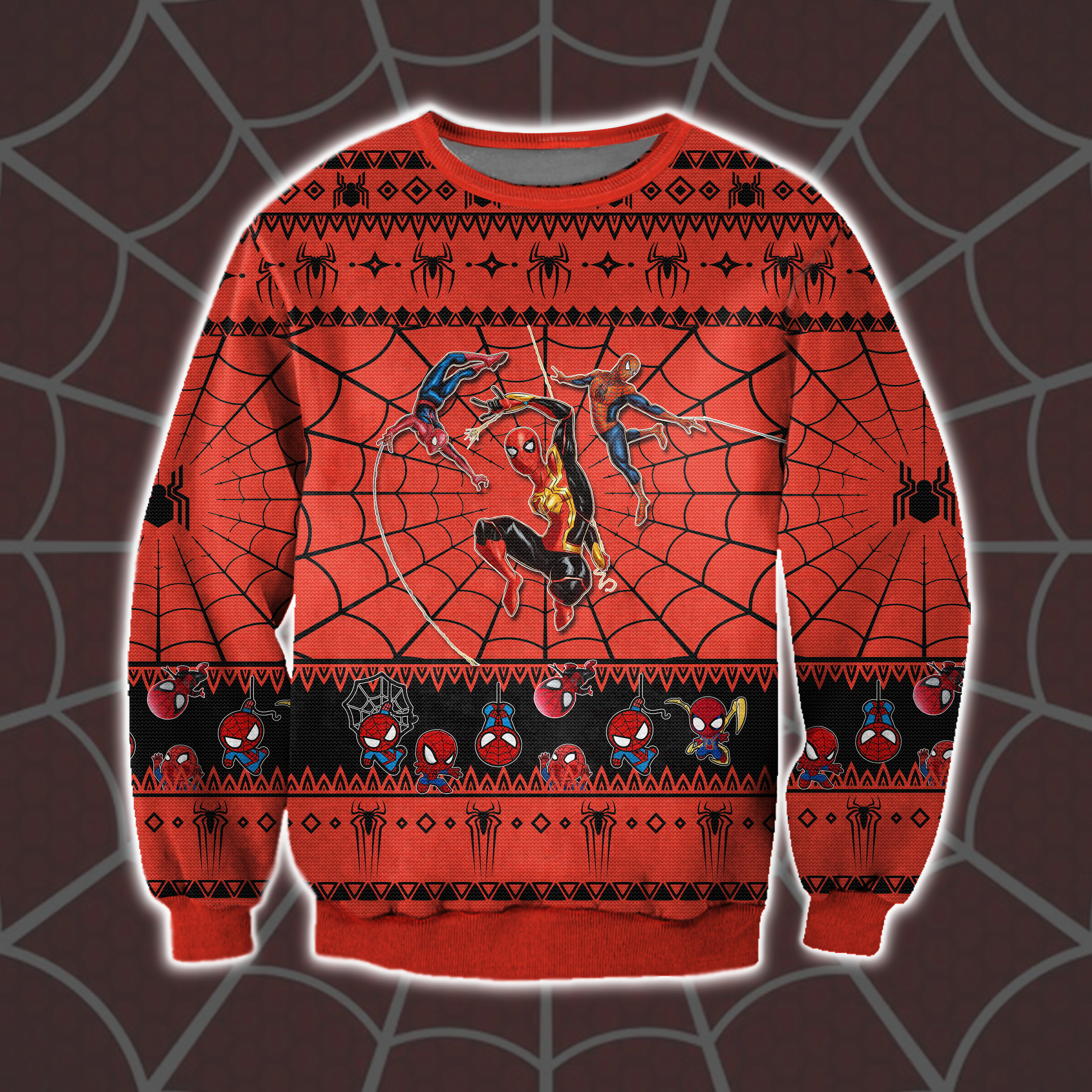 Spider-Man And Silk Ugly Christmas Sweater Adult 3D Funny Matching for family