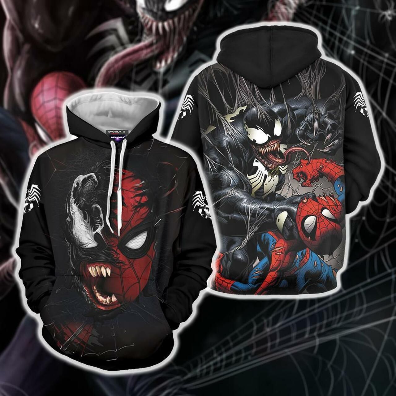 Spider-Man And Venom Unisex 3D All Over Print Hoodie, Zip Hoodie