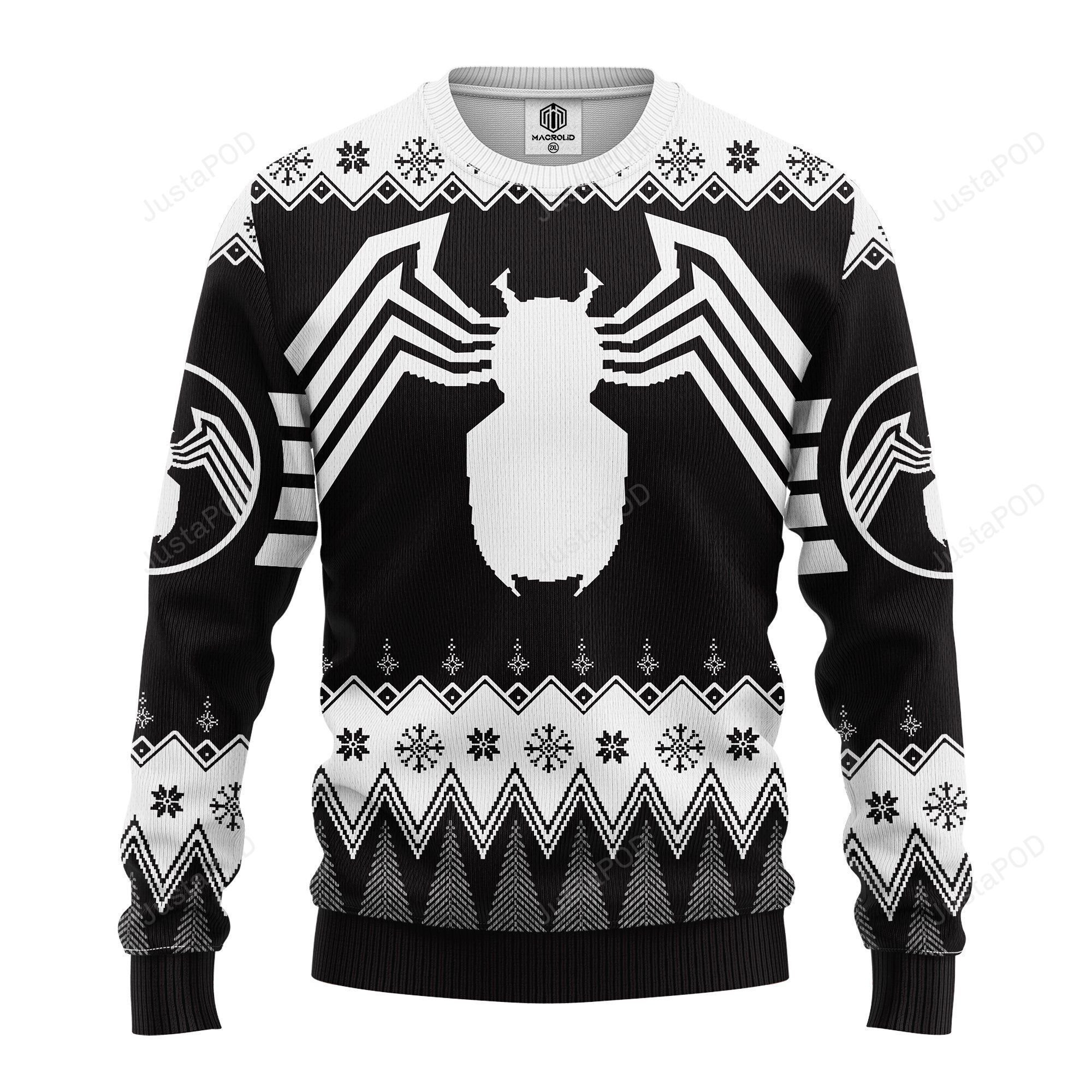 Spider Man Black Ugly Christmas Sweater Adult 3D Funny Matching for family