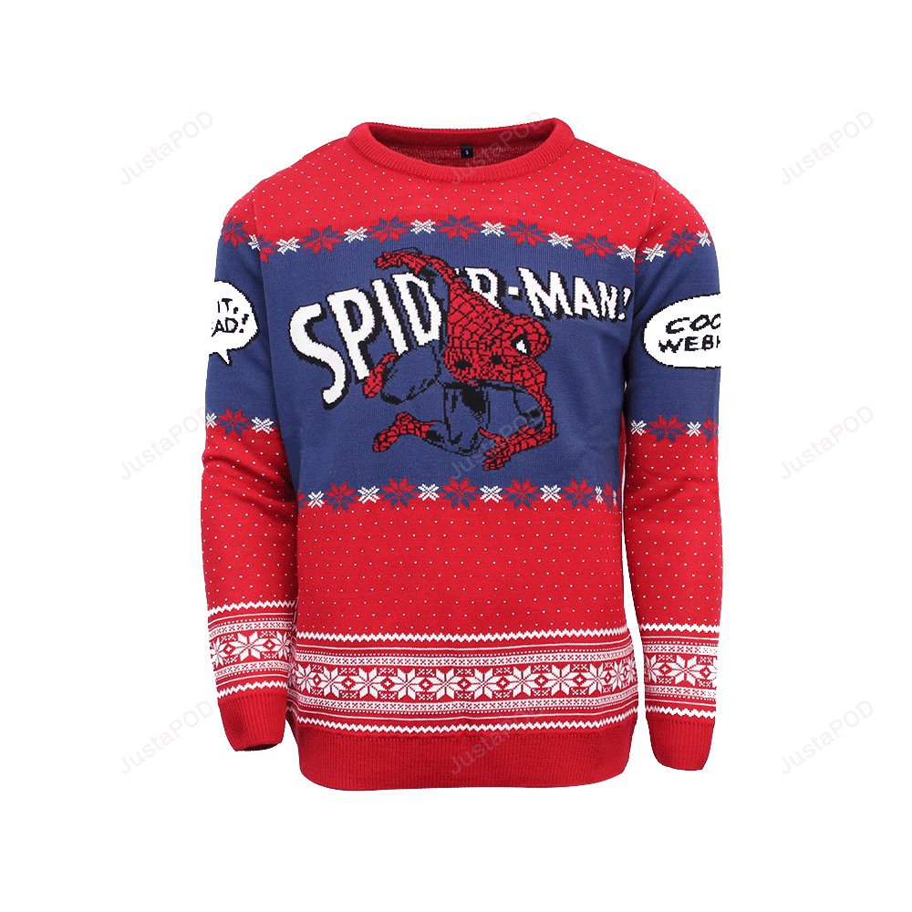 Spider-Man 'Cool It Webhead' Ugly Christmas Sweater Adult 3D Funny Matching for family