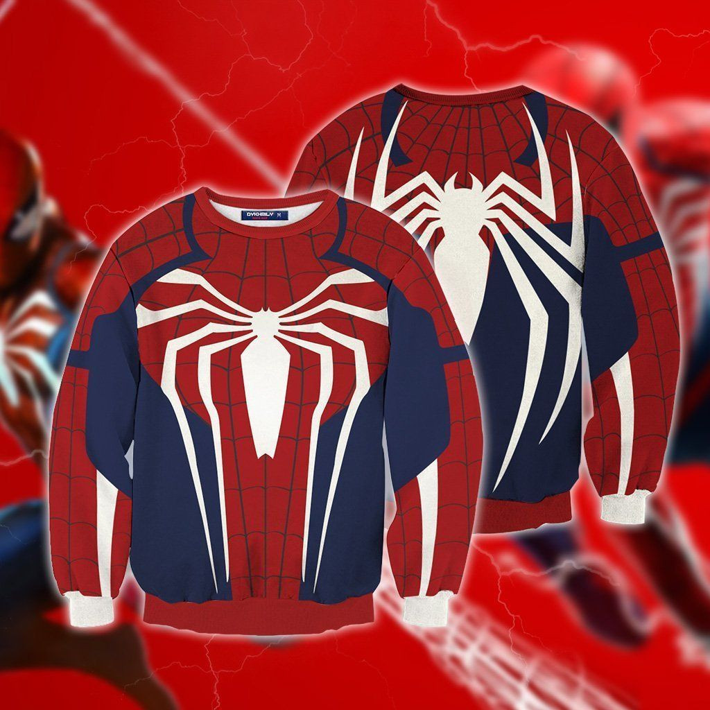 Spider-Man Cosplay Ps4 Ugly Christmas Sweater Adult 3D Funny Matching for family
