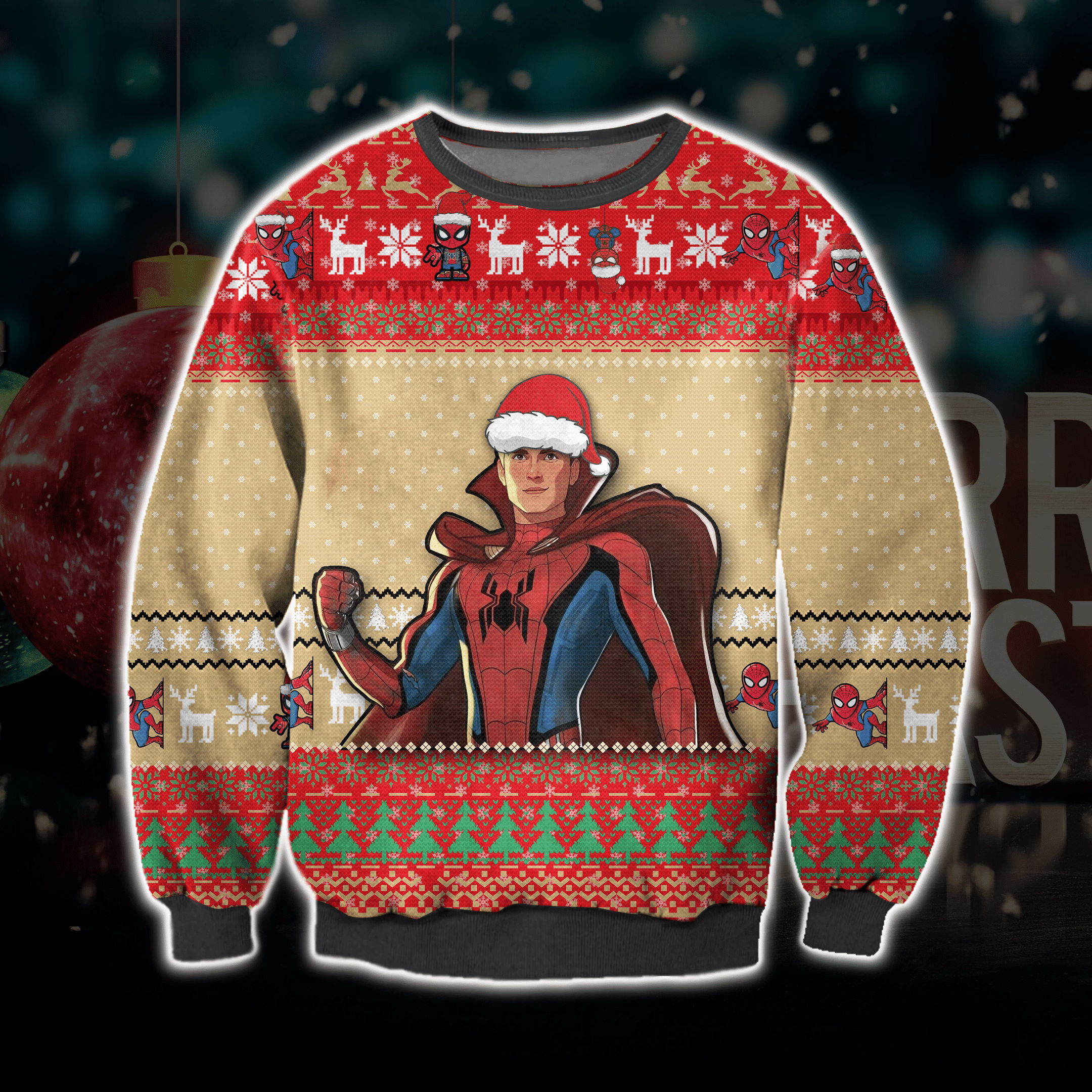 Spider-Man Ugly Christmas Sweater Adult 3D Funny Matching for family
