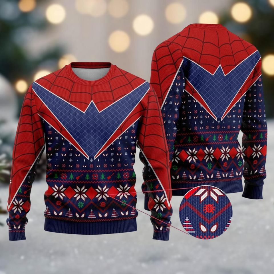 Spider-Punk Christmas Ugly Sweater, Hobie Brown Xmas Sweater