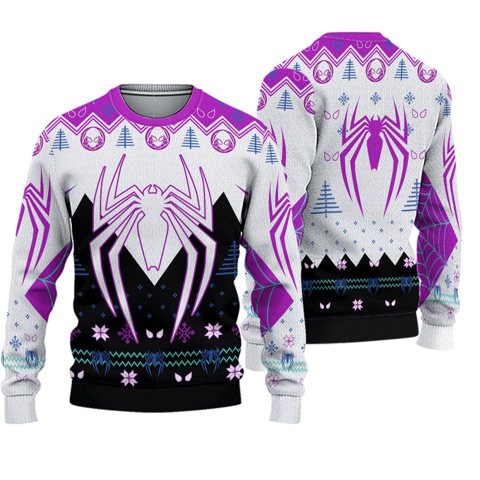 Spider Ugly Christmas Sweater, Gwen Stacy Christmas