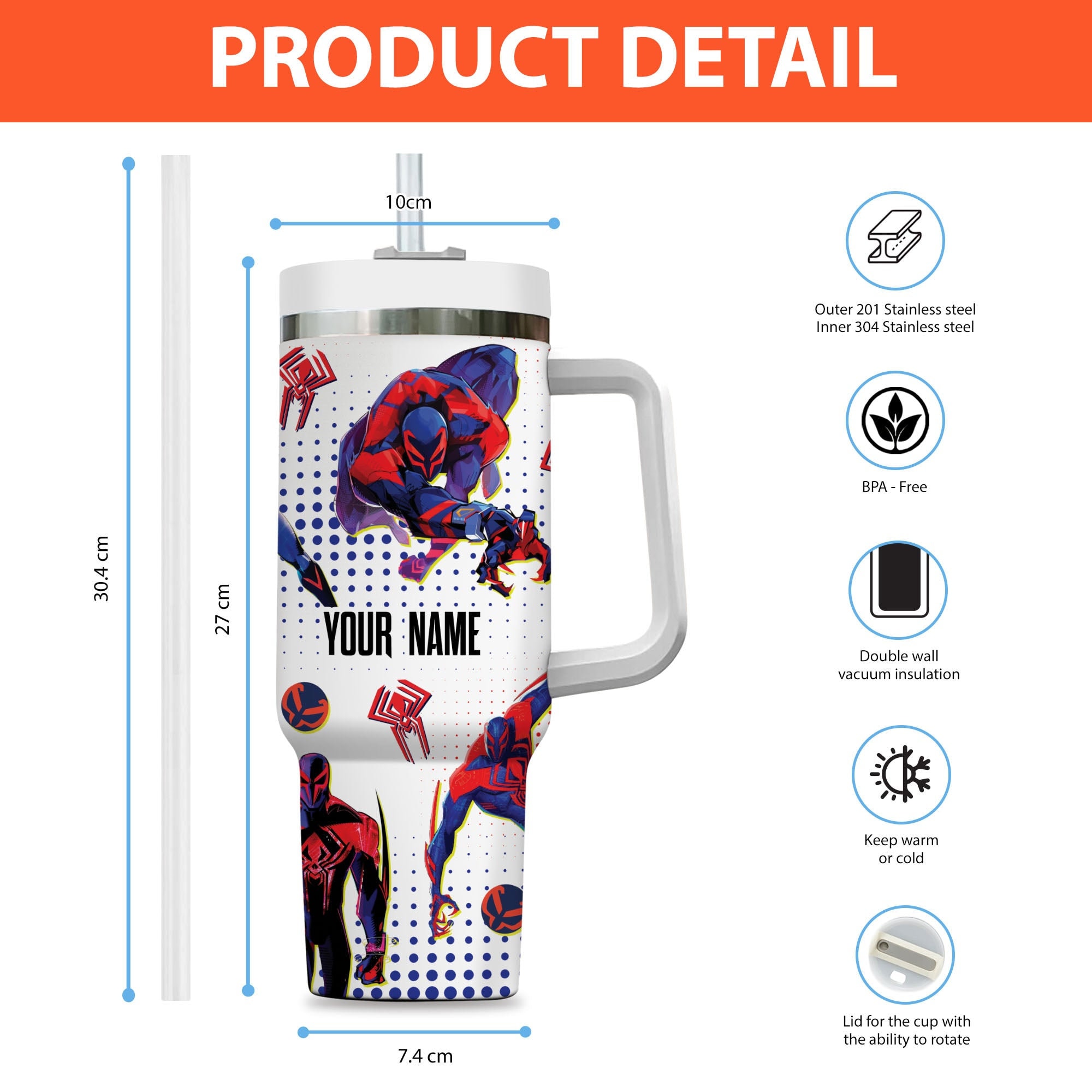 Spiderman 2099 Marvel Cartoon Custom Stanley Cup 40 oz 30 oz Tumbler With HandleTVC2301976 - Image 4