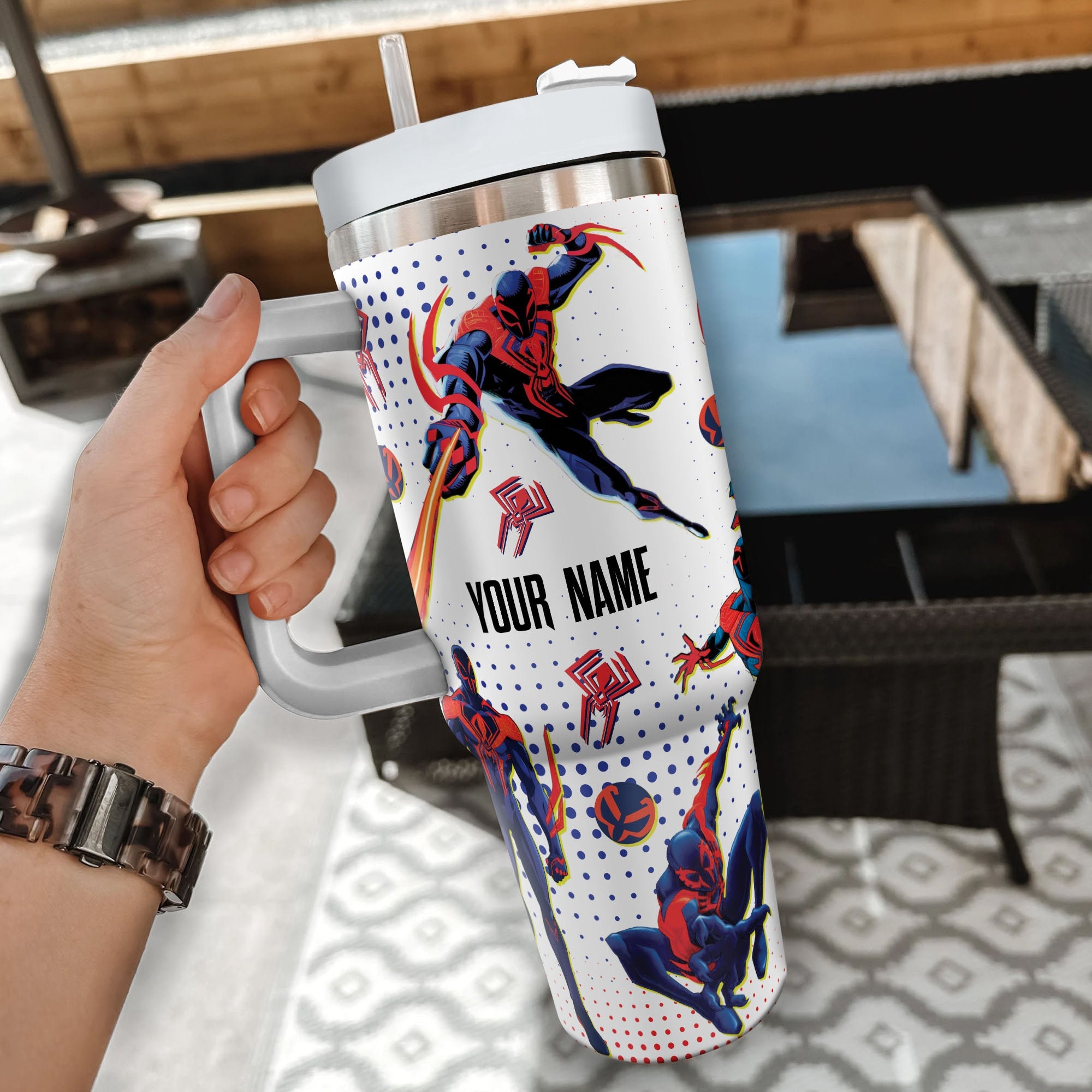 Spiderman 2099 Marvel Cartoon Custom Stanley Cup 40 oz 30 oz Tumbler With HandleTVC2301976 - Image 2