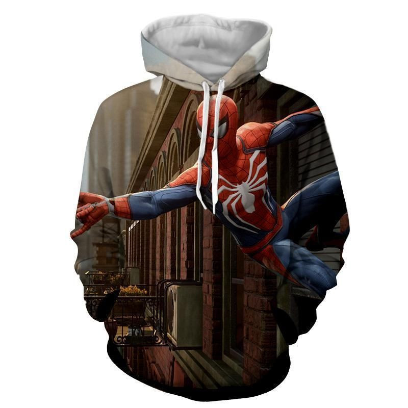 Spiderman In Action 3D All Over Print Hoodie, Zip Hoodie