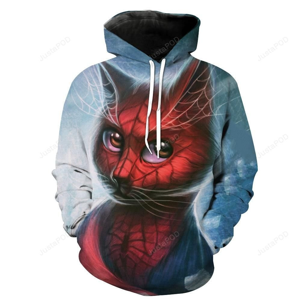 Spiderman Style Cat 3D All Over Print Hoodie, Zip Hoodie