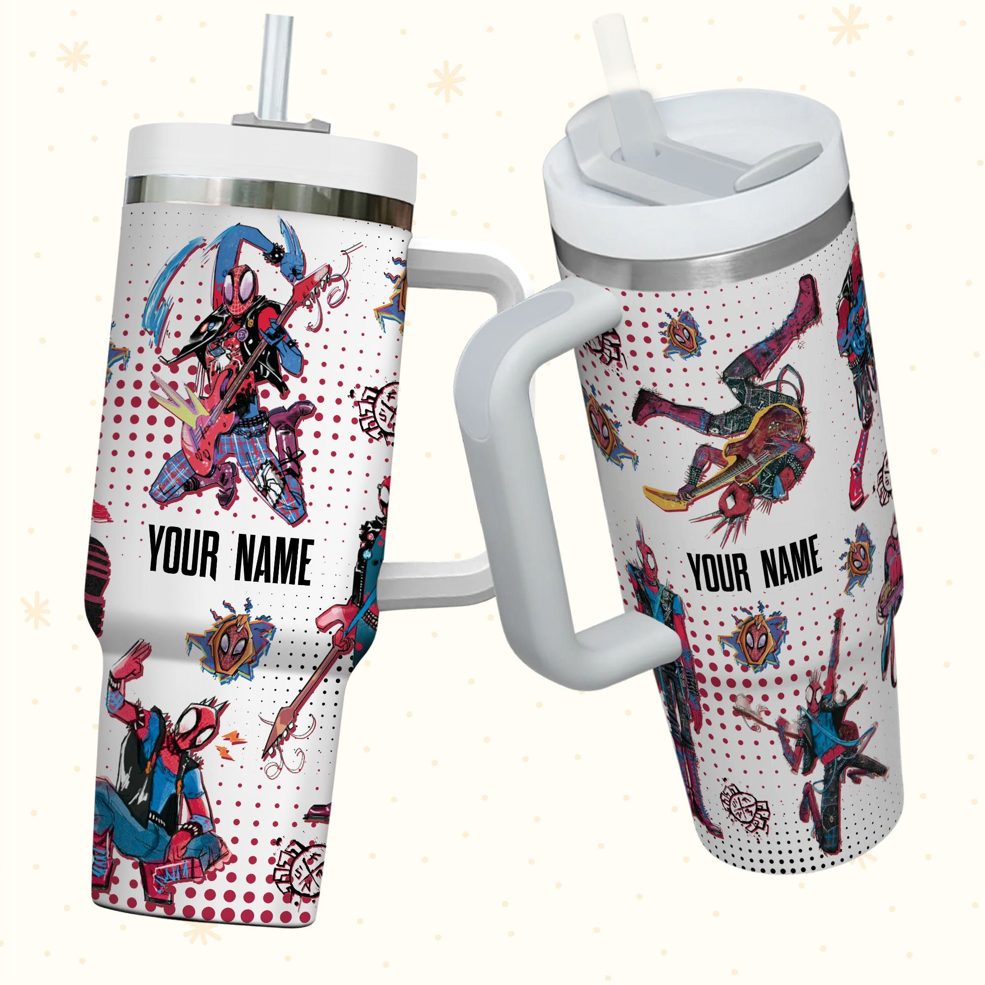 SpiderPunk Spiderman Marvel Cartoon Custom Stanley Cup 40 oz 30 oz Tumbler With HandleTVC2301976 - Image 3