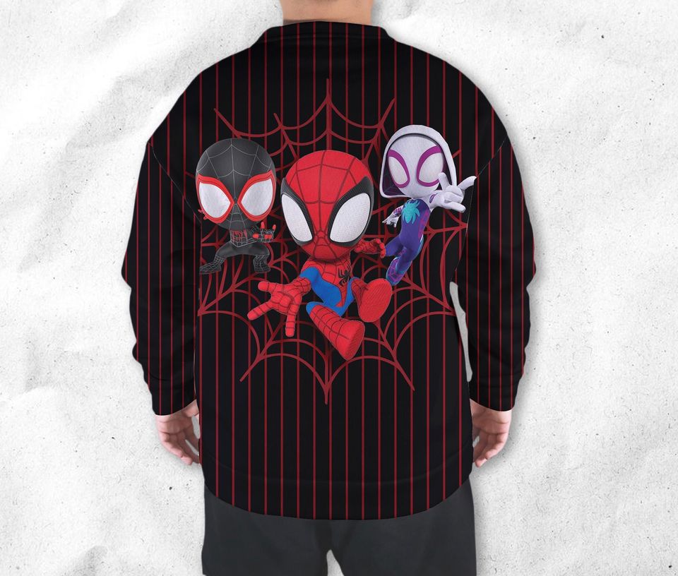 Spidey And His Amazing Friends Funny Sweatshirts Cartoon Sweatshirts Spider Sweatshirt Gift - Image 4