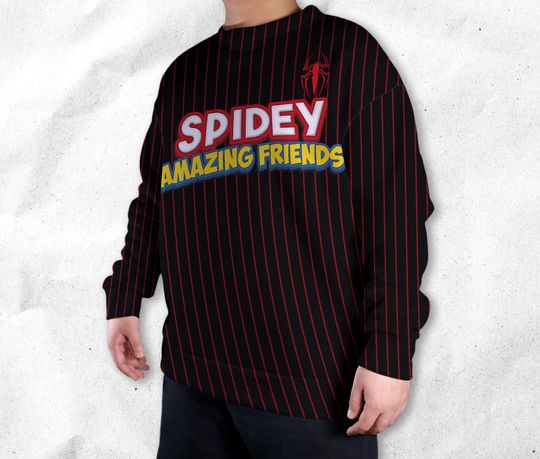 Spidey And His Amazing Friends Funny Sweatshirts Cartoon Sweatshirts Spider Sweatshirt Gift - Image 16