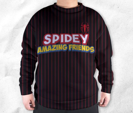 Spidey And His Amazing Friends Funny Sweatshirts Cartoon Sweatshirts Spider Sweatshirt Gift - Image 14