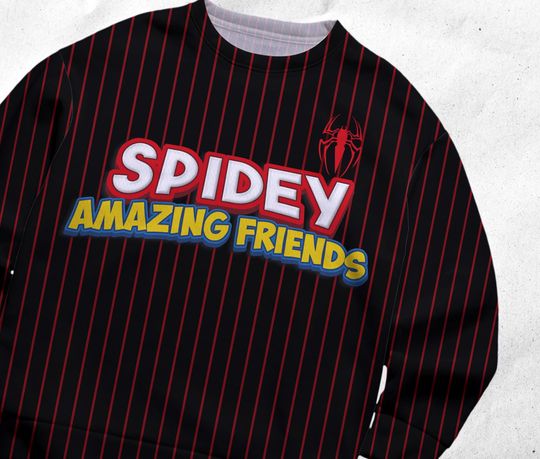 Spidey And His Amazing Friends Funny Sweatshirts Cartoon Sweatshirts Spider Sweatshirt Gift - Image 19