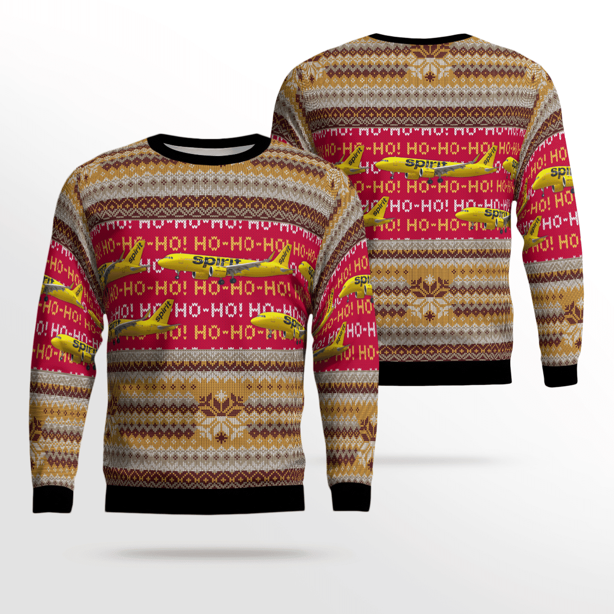 Spirit Airlines Airbus Ugly Christmas Sweater Adult 3D Funny Matching for family