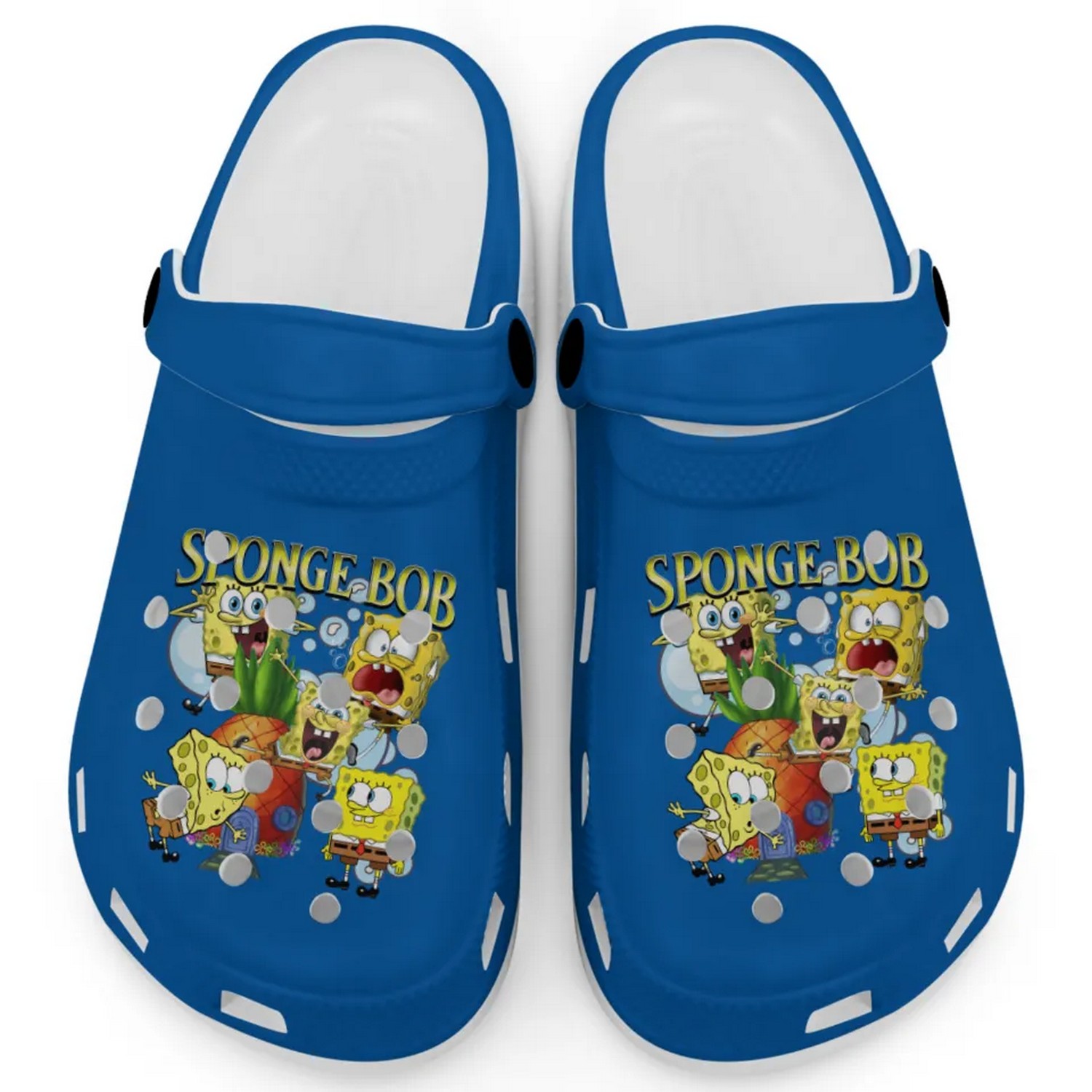 Spongebob Squarepants Cartoon Blue Crocs Crocband Clogs Shoes Comfortable For Men Women and Kids