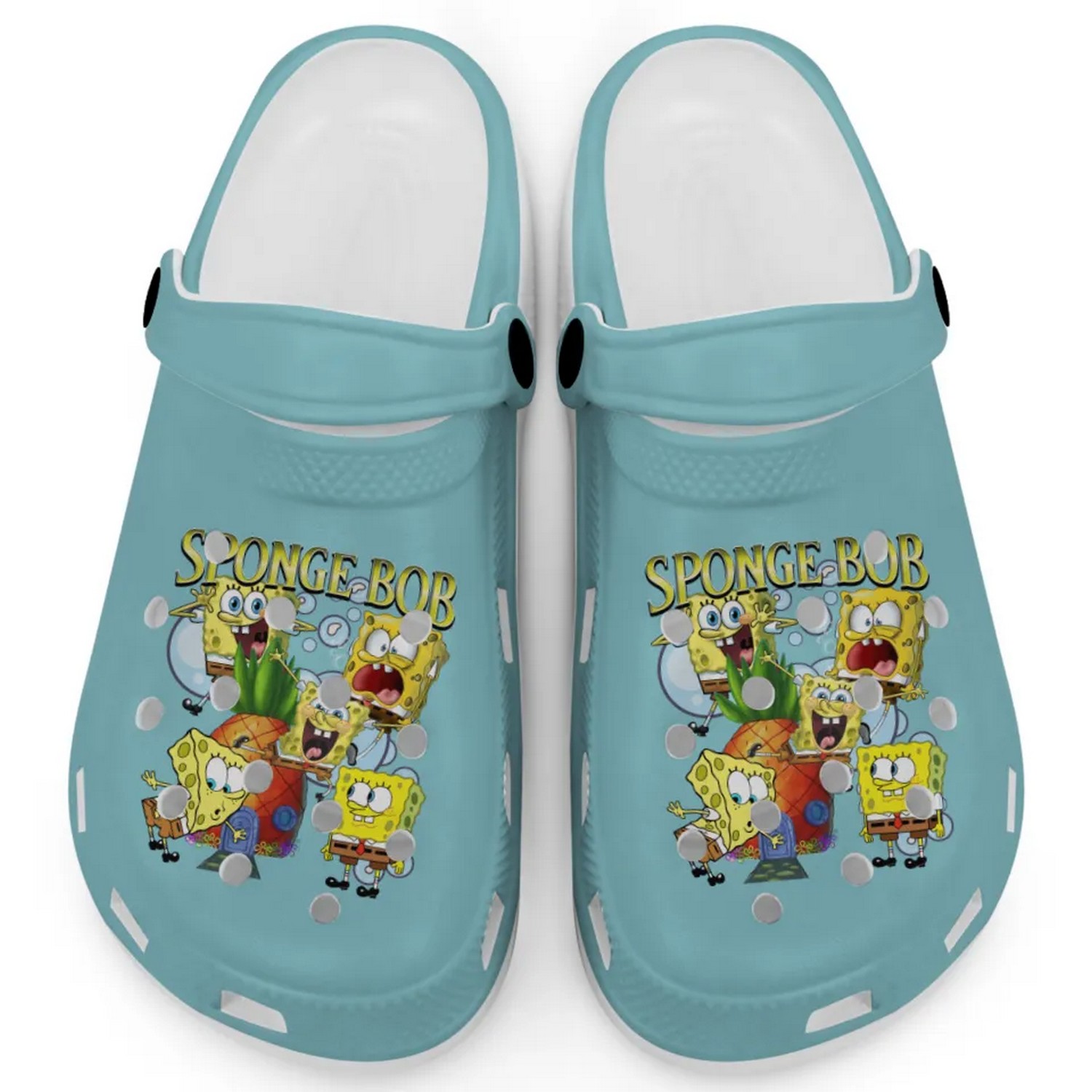 Spongebob Squarepants Cartoon Chalky Mint Crocs Crocband Clogs Shoes Comfortable For Men Women and Kids