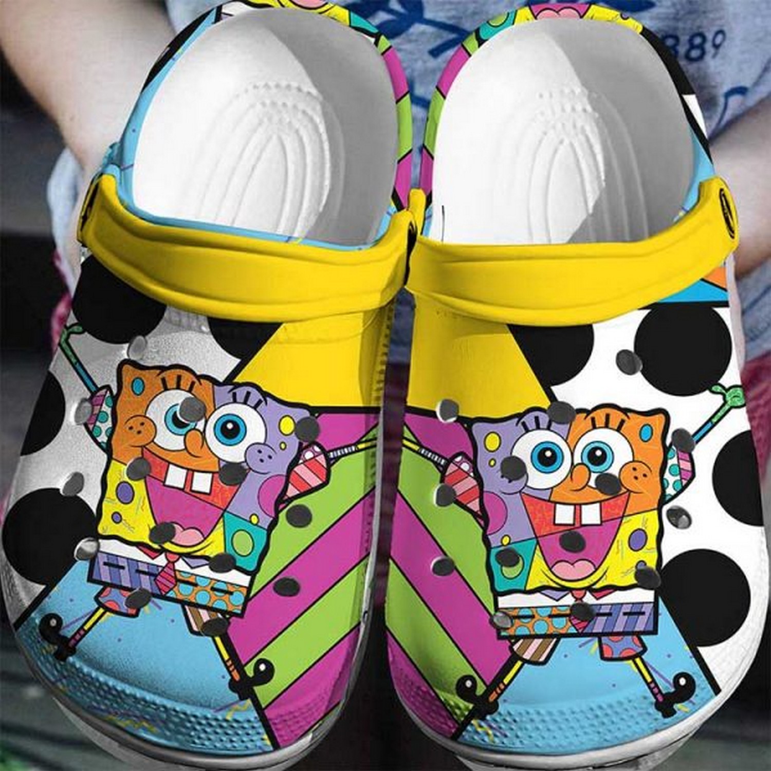 Spongebob Squarepants Cartoon Crocs Crocband Clogs Shoes Comfortable For Men Women and Kids