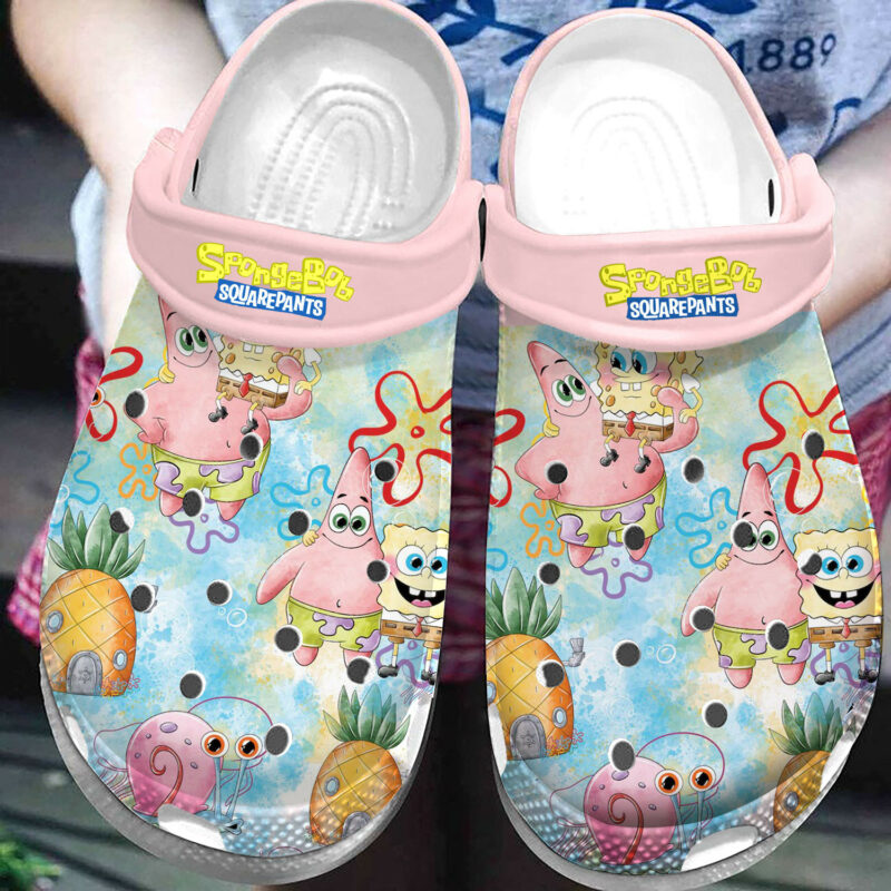 Spongebob Squarepants Cartoon Crocs Crocband Clogs Shoes Comfortable For Men Women and Kids