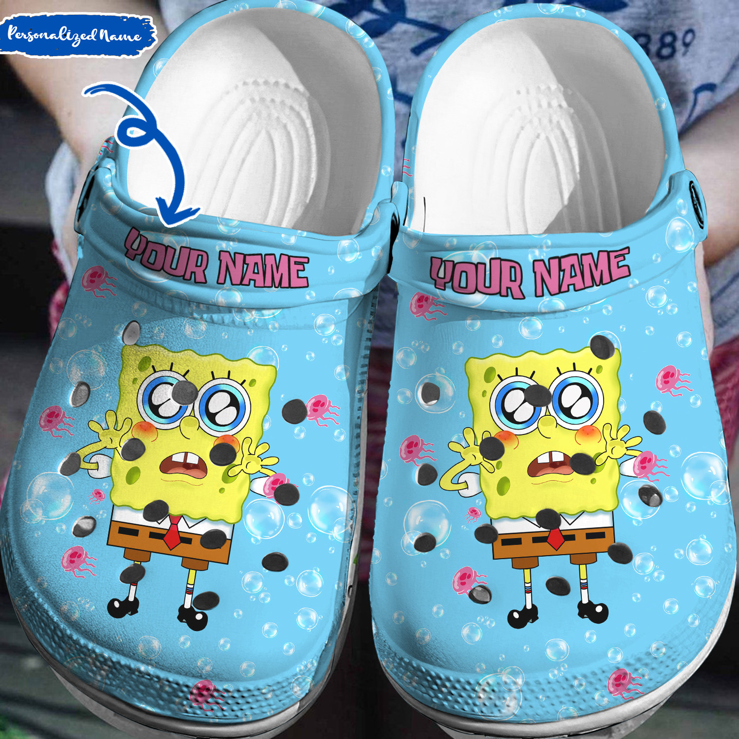 Spongebob Squarepants Cartoon Crocs Crocband Clogs Shoes Comfortable For Men Women and Kids