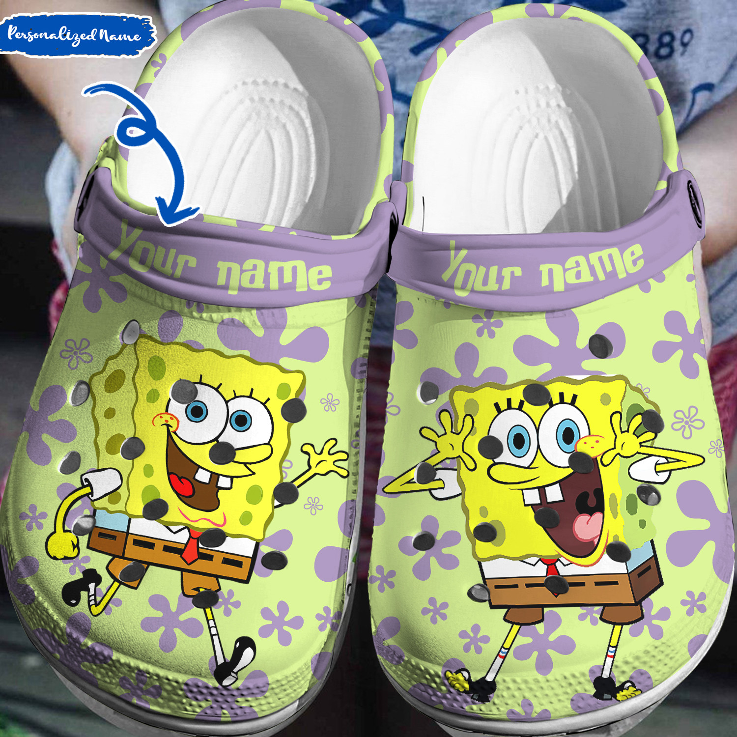 Spongebob Squarepants Cartoon Crocs Crocband Clogs Shoes Comfortable For Men Women and Kids