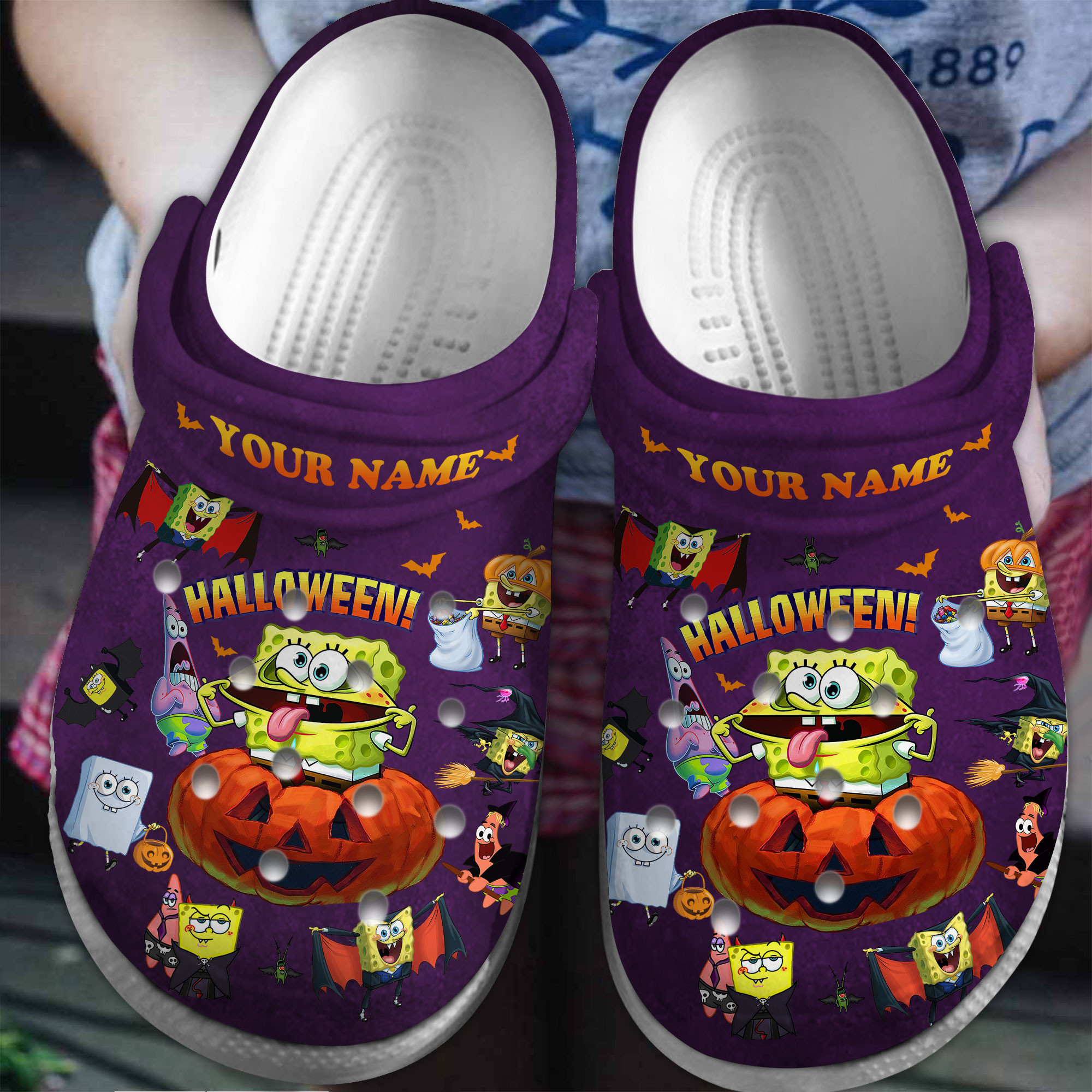 SpongeBob SquarePants Cartoon Crocs Crocband Clogs Shoes Comfortable For Men Women and Kids