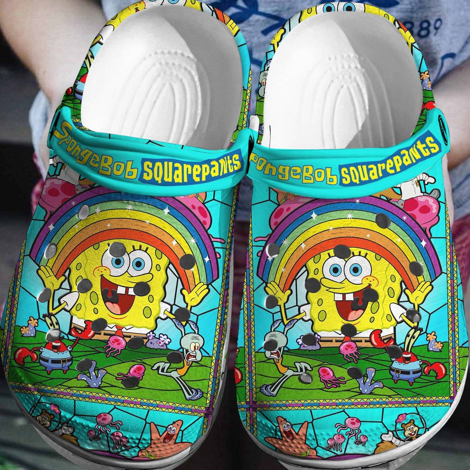 Spongebob Squarepants Cartoon Crocs Crocband Clogs Shoes Comfortable For Men Women and Kids