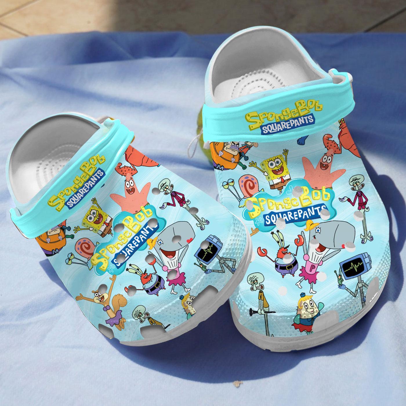 Spongebob Squarepants Cartoon Crocs Crocband Clogs Shoes Comfortable For Men Women and Kids