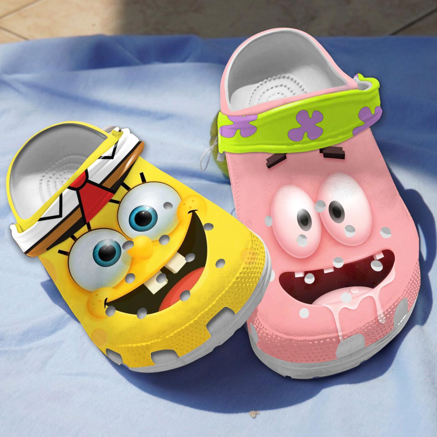 Spongebob Squarepants Cartoon Crocs Crocband Clogs Shoes Comfortable For Men Women and Kids