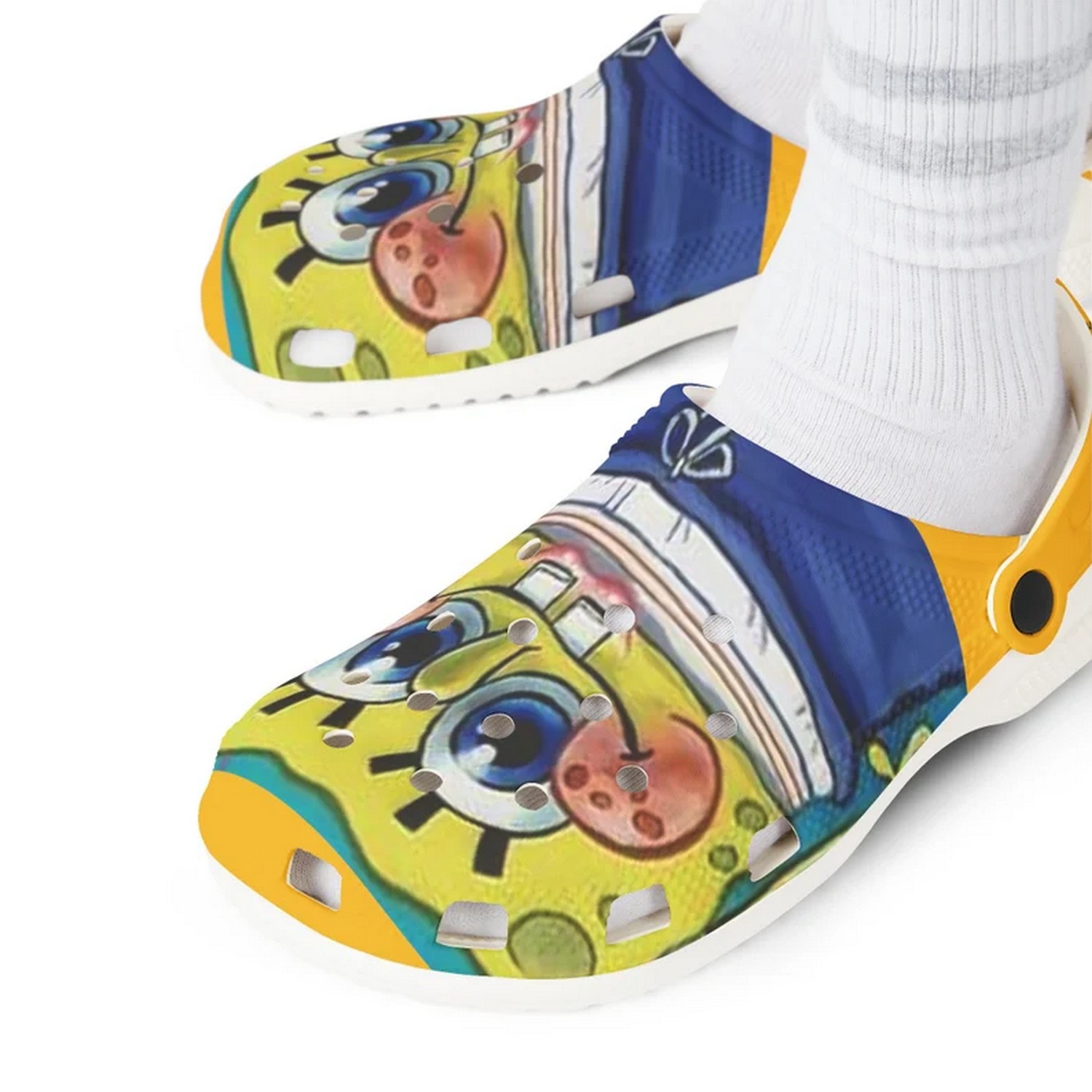 Spongebob Squarepants Cartoon Crocs Crocband Clogs Shoes Comfortable For Men Women and Kids