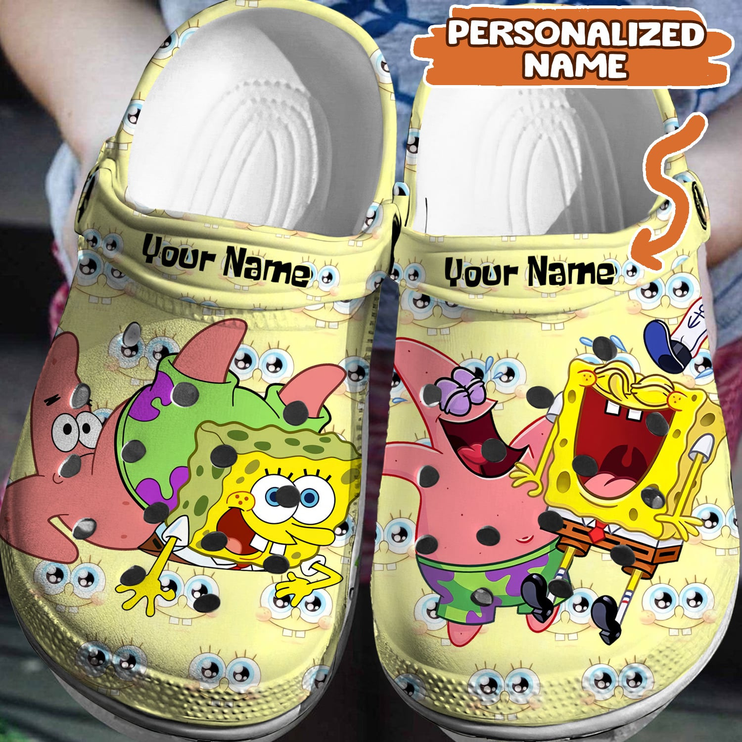 Spongebob Squarepants Cartoon Crocs Crocband Clogs Shoes Comfortable For Men Women and Kids