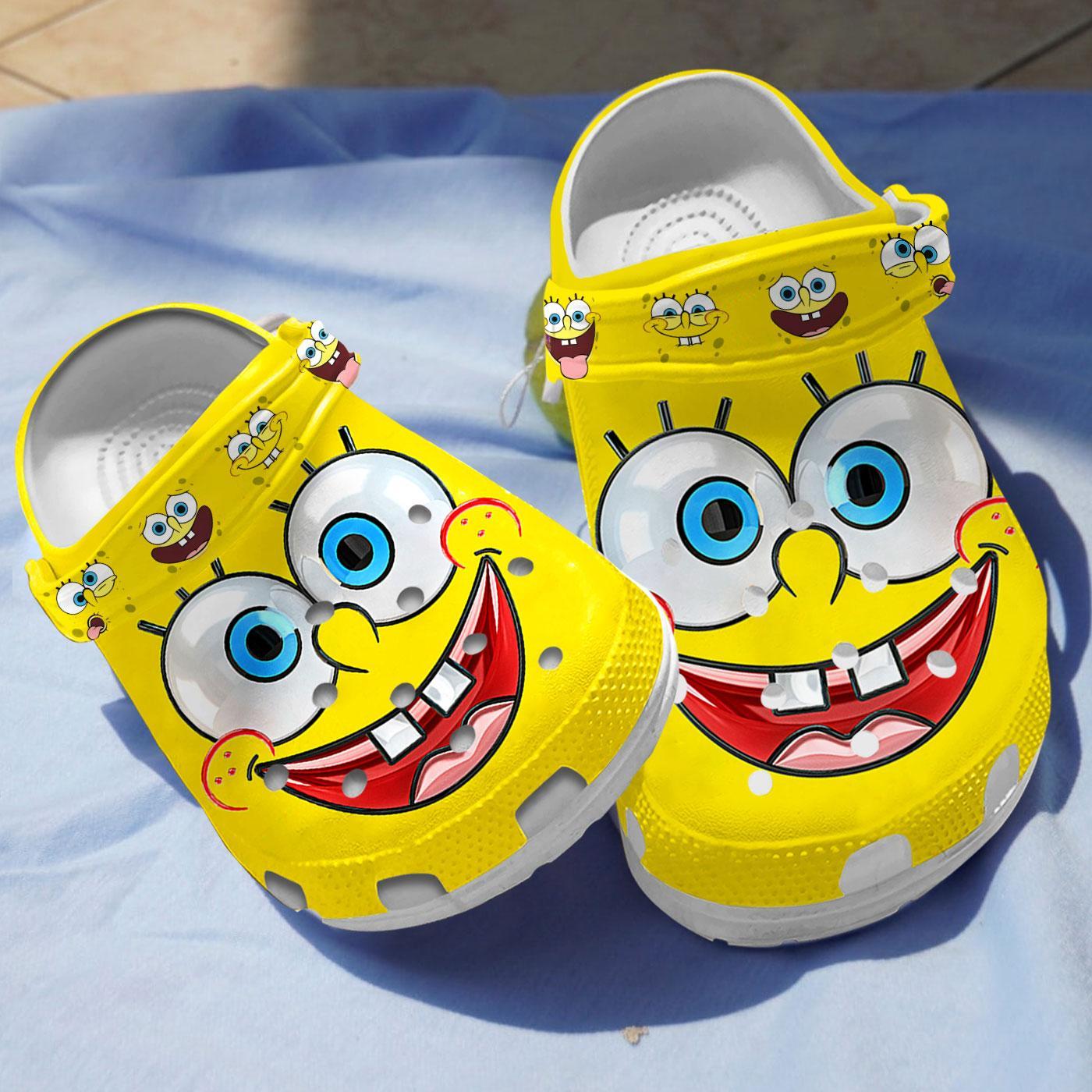 Spongebob Squarepants Cartoon Crocs Crocband Clogs Shoes Comfortable For Men Women and Kids