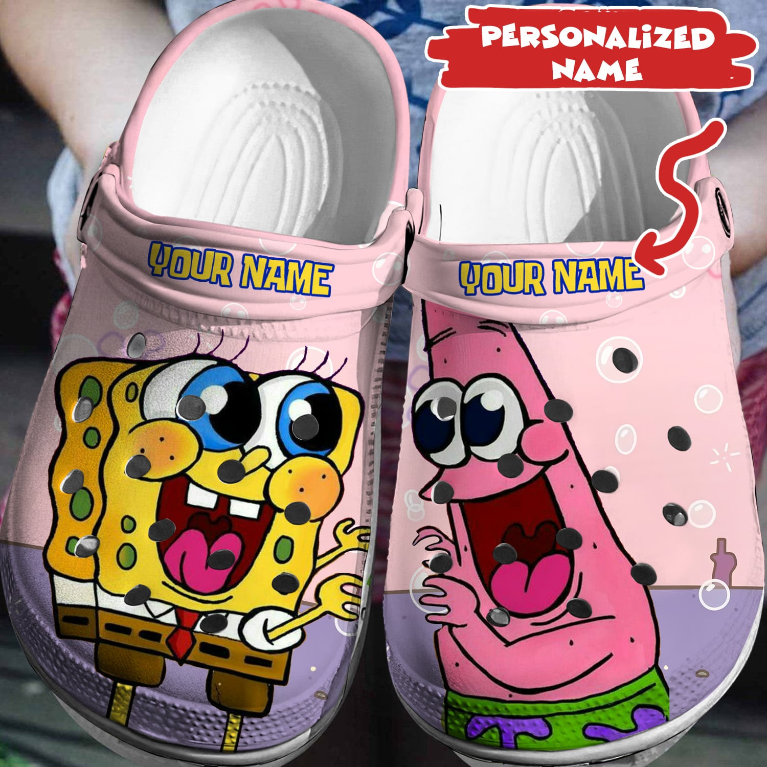 Spongebob Squarepants Cartoon Crocs Crocband Clogs Shoes Comfortable For Men Women and Kids