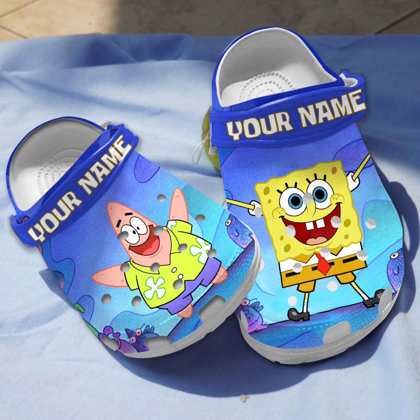 Spongebob Squarepants Cartoon Crocs Crocband Clogs Shoes Comfortable For Men Women and Kids