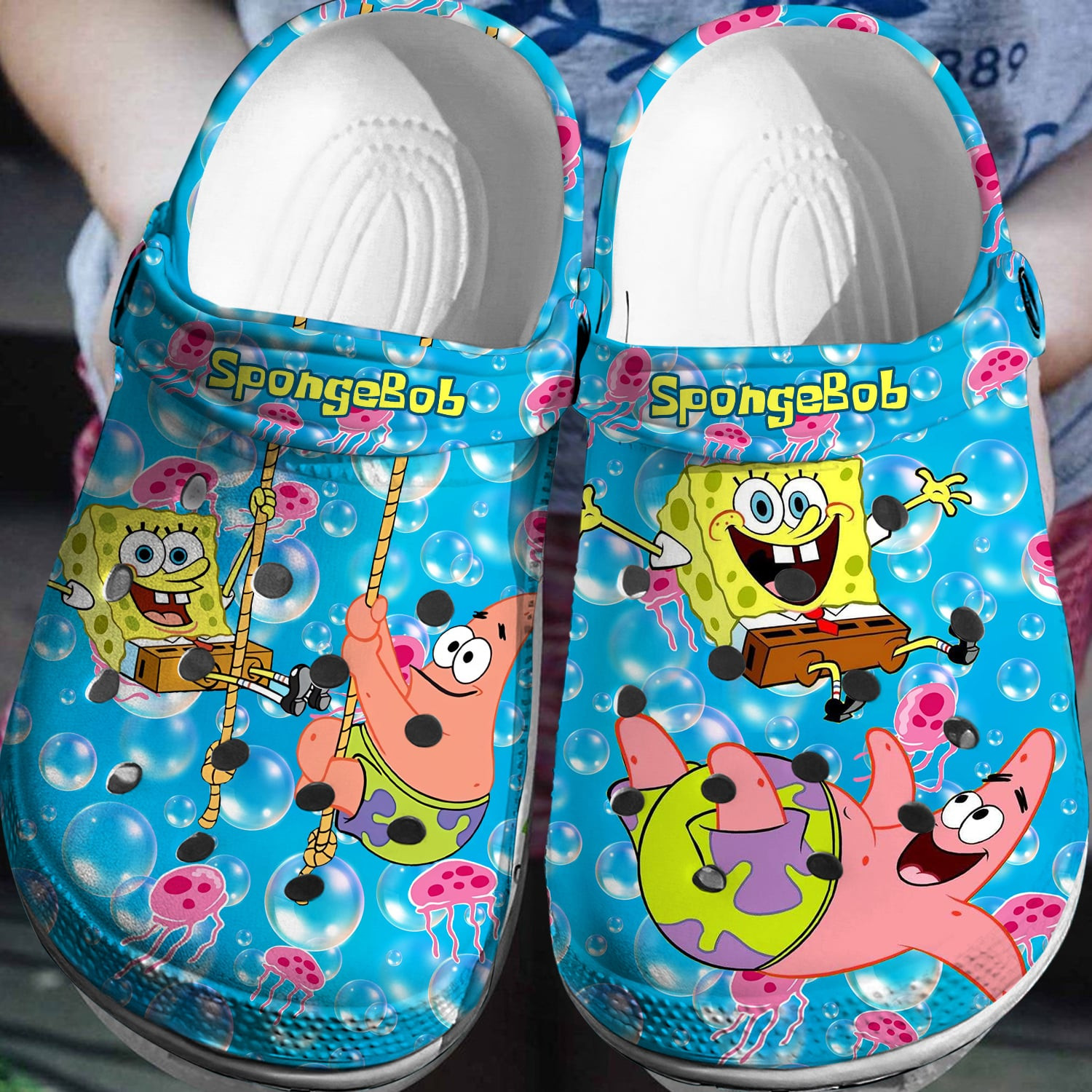 Spongebob Squarepants Cartoon Crocs Crocband Clogs Shoes Comfortable For Men Women and Kids